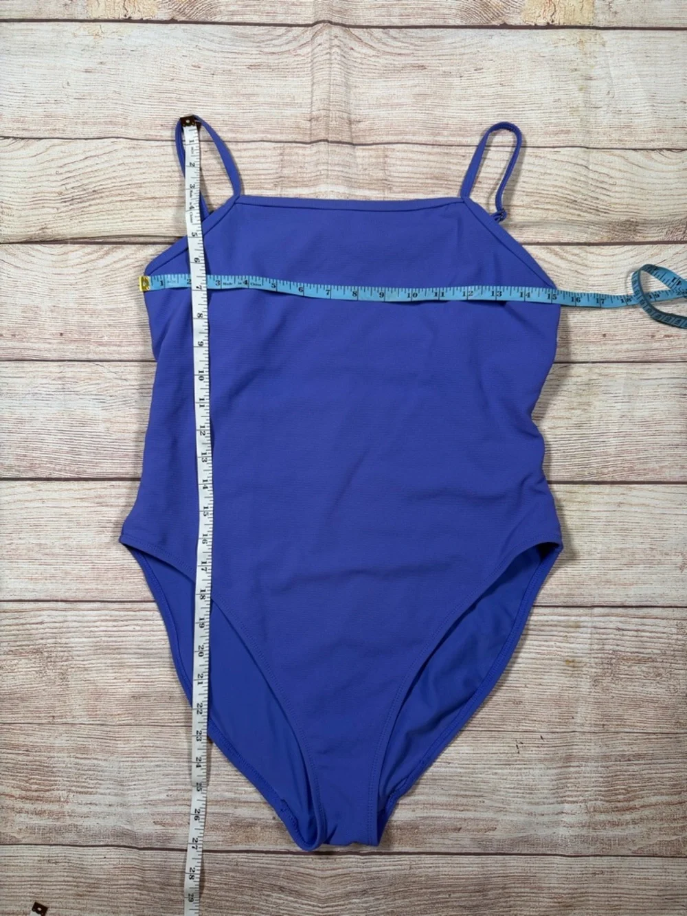 Classic Periwinkle One-Piece Swimsuit‎ with Thin Adjustable Straps and Bra Shelf